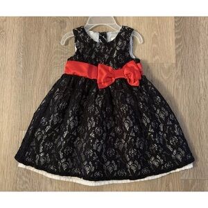 Heirloom By Polly Flinders Girl’s Size 6-9 Months Elegant Black Lined Dress